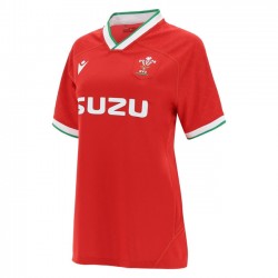 Camisola Galesa Rugby Mulher Equipamento Primeiro 2020-2021 Manga Curta